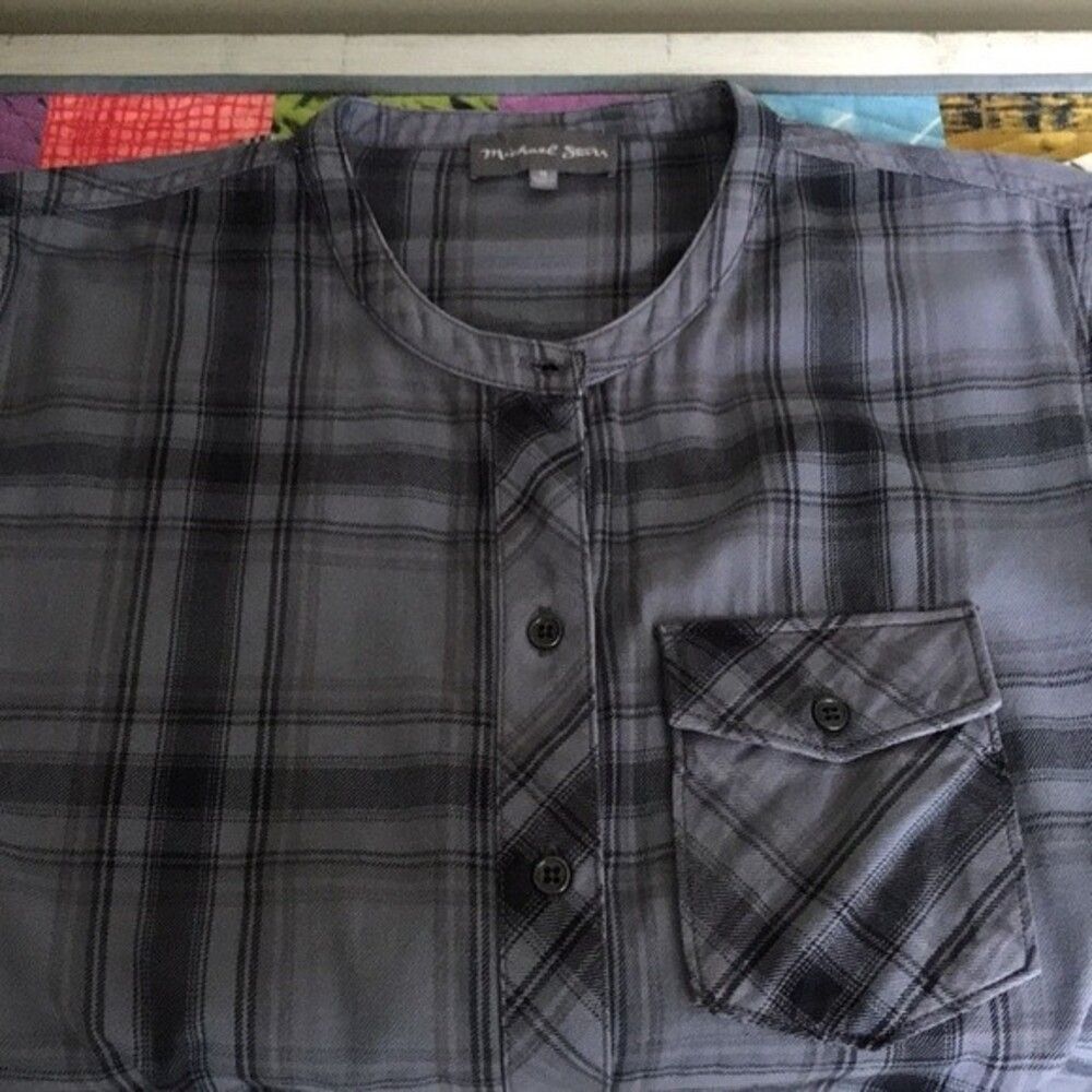 Michael Stars Highline Plaid Hi-Lo Shirt Dress sz Medium - Picture 12 of 14